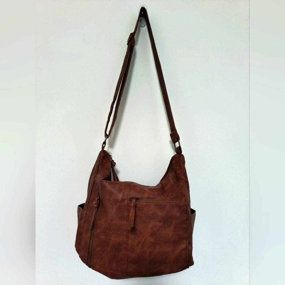 Bueno Faux Brown Leather Bag - Picture 11 of 12